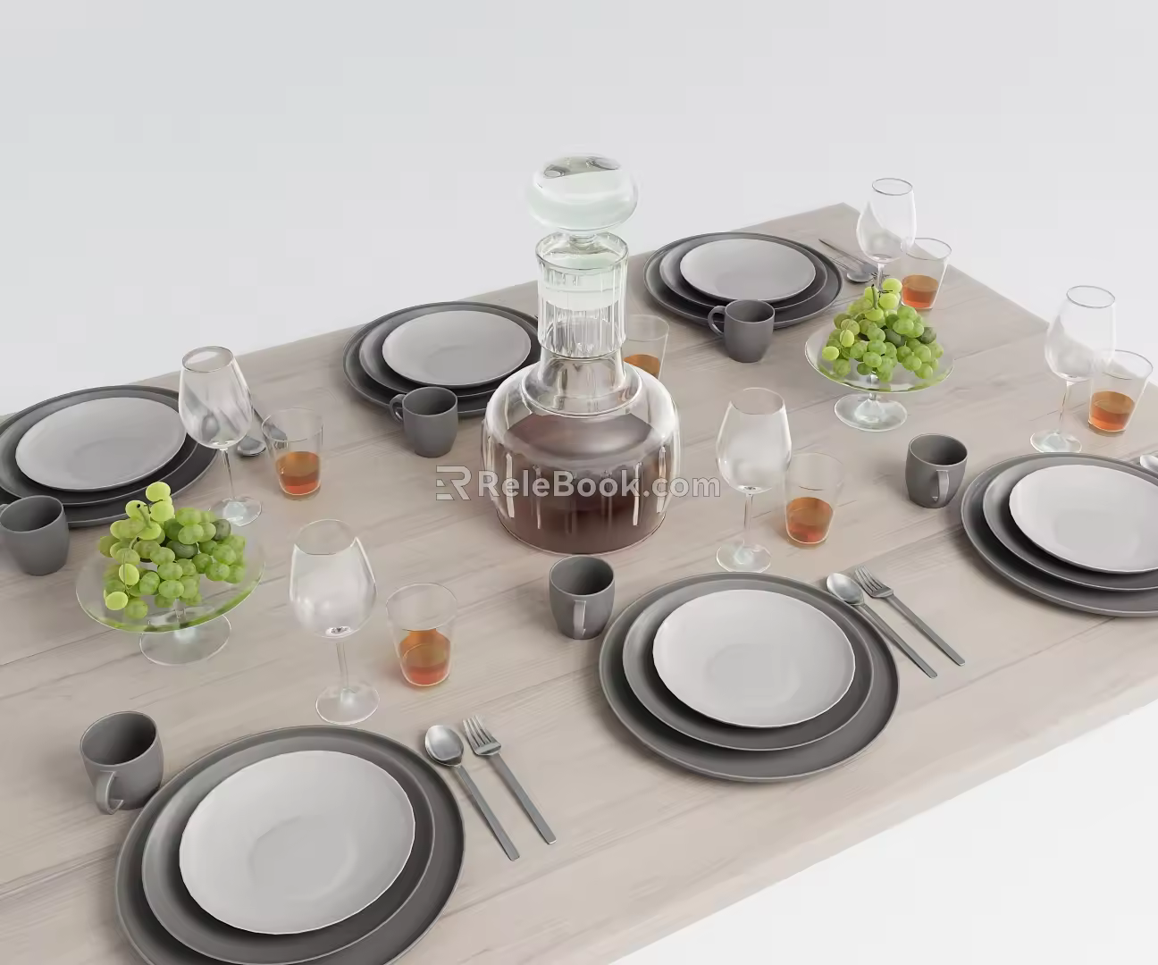 Modern Tableware Combination 3d model