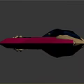 Red And Gold Long Blade Weapon With Modern Design And Shiny Finish