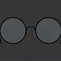 Sleek Black Round Eyeglasses With Metal Frame And Reflection On Gray Background