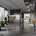 Modern Beauty Hair Salon Interior With Styling Chairs Mirrors Green Plants And Colorful Wall
