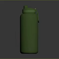 Durable Green Water Bottle With Secure Lid And Convenient Strap For Daily Use