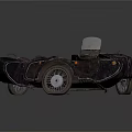 Vintage Tricycle Motorcycle With Two Seats Metal Body And Retro Design