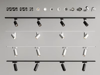 Modern Downlight Spotlight Combination Track Downlight Embedded Downlight 3d model