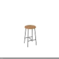 Stylish Modern Bar Stool With Woven Round Seat And Black Metal Support Legs