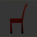 Red Wooden Leisure Chair With Simple Design Backrest And Seat Cushion