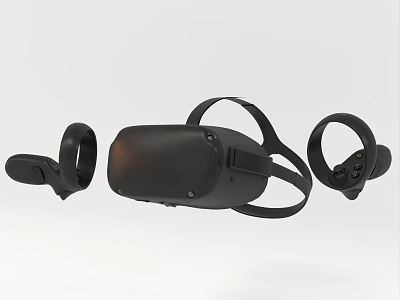 VR Entertainment Devices With Wireless Headset And Controllers In Modern Ergonomic Design For Gaming 3d model