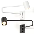 Modern Black and White Wall Lamps with Adjustable Arm and Warm Illumination