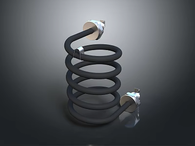Spiral Black Lighting Combination With Silver Metal Accents And Modern Design 3d model