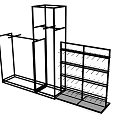 Metal Display Shelves With Sturdy Frame And Multiple Storage Layers