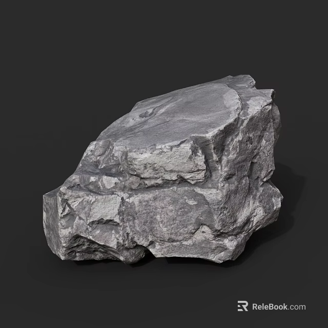 Rough Gray Stone and Natural Wood Materials for Rustic Interior Design Projects 3d model