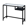 Modern Console Table With Glass Top And Lower Shelf Design 3d model