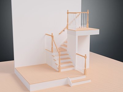 Modern Stairs Rotary Stairs Wooden Stairs Road Facilities 3d model