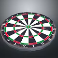 Darts As Weapon Featuring Circular Target Board With Colorful Design And Numbered Sections 3d model