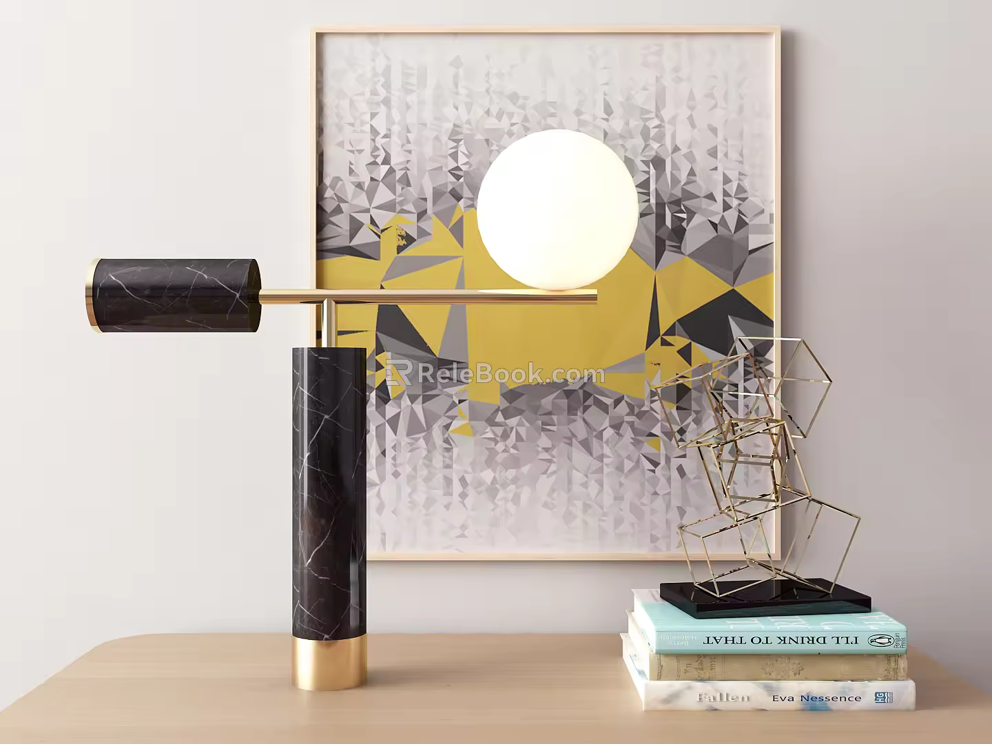 Light Luxury Table Lamp Metal Table Lamp Ornaments Combination 3d model