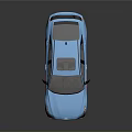 Blue Modern Sporty Sedan With Black Wheels Rear Spoiler And Sleek Design
