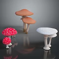 Colorful Mushroom Varieties With Red Spotted Orange And White Caps
