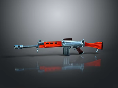 rifle semi-automatic rifle combat rifle battle rifle carbine war rifle attack rifle 3d model