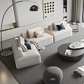 Modern White Sofa And Round Coffee Table Set With Accent Chair Floor Lamp Area Rug