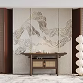 New Chinese-style end view cabinet 3d model