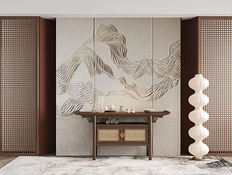 New Chinese-style end view cabinet 3d model
