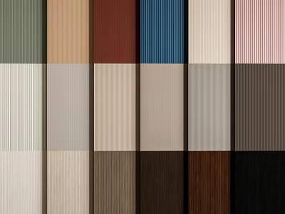 Various Colored Wall Panels with Different Textures and Finishes for Interior Design 3d model