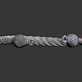 Silver Bracelet with Twisted Rope Pattern and Decorative Cone Ends Metallic Shiny Finish Jewelry Accessory
