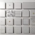 White Ceiling Tiles With Various Patterns Textured And Decorative Designs For Home 3d model