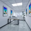 Office Cleaning Room With Gray Walls Floors White Square Ceiling Lights Mops Buckets Carts