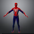 Spider Man Costume Red And Blue With White Spider Logo Arms Outstretched Body View