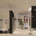 Modern Clothing Store Interior With Mannequin Display Racks White Counter Plants And Mirror