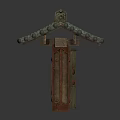 Traditional Wooden Double Door Furniture With Green Tile Roof And Brass Carvings