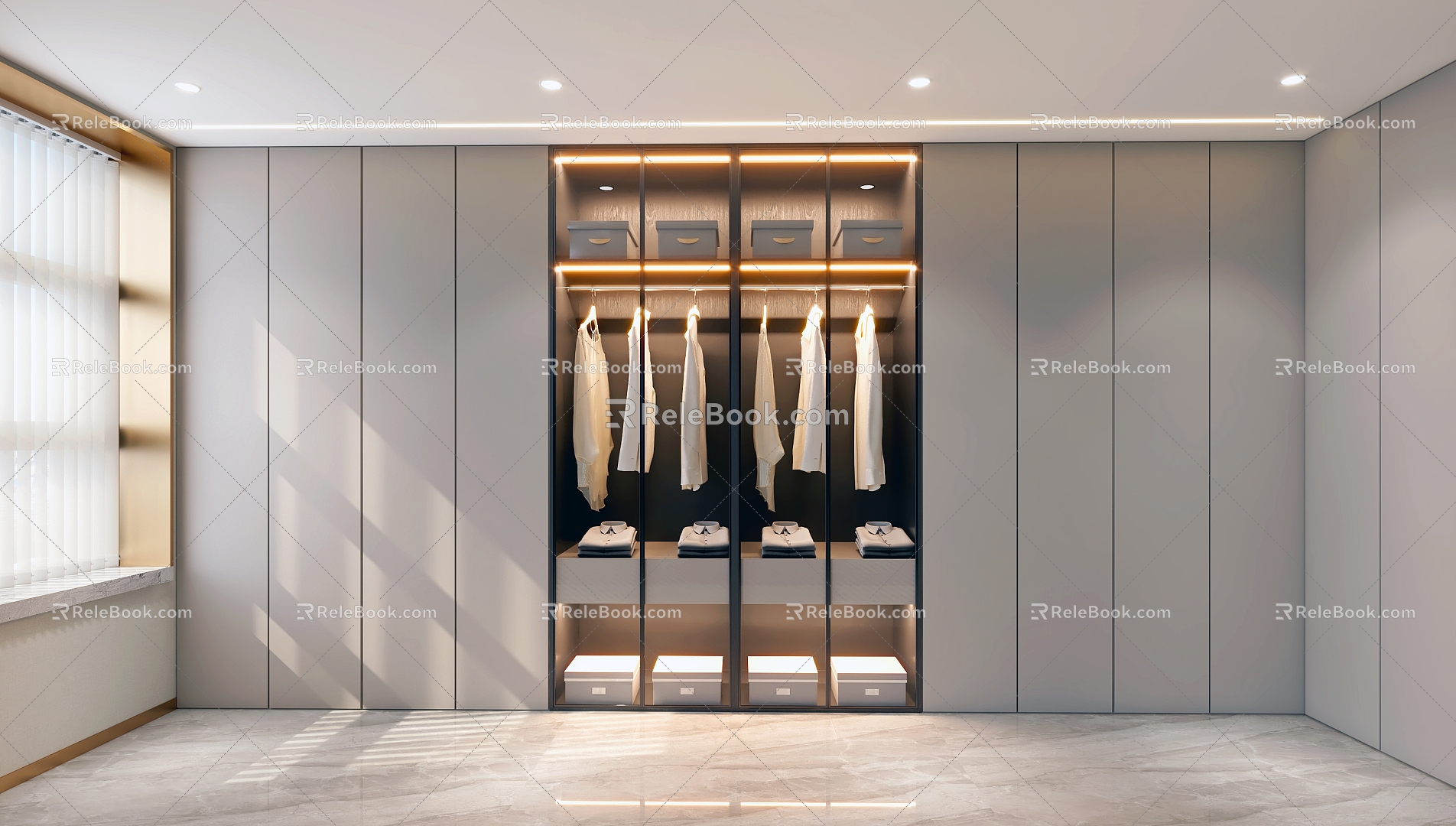 Light Luxury Cloakroom 3d model