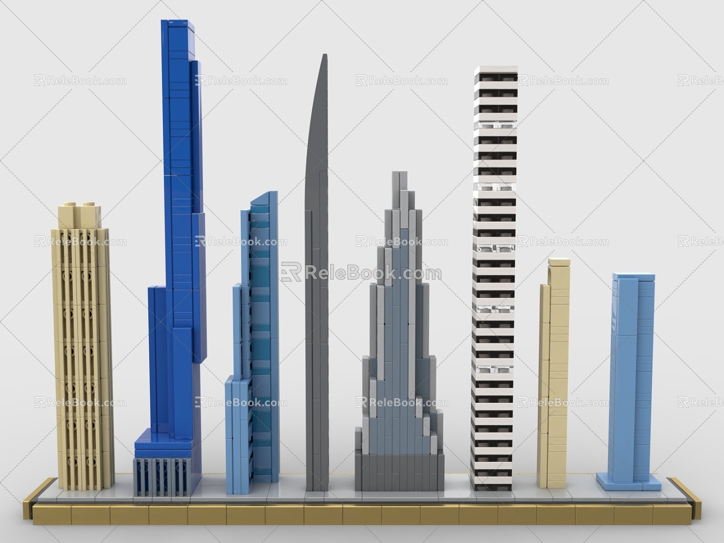 LEGO toy blocks city skyline complex manhattan 3d model