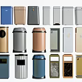 Public Facilities Various Colored Trash Bins With Modern Designs And Styles 3d model