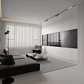 Modern Minimalist Dining Table Set Matches Sleek Monochrome Open Plan Home Interior