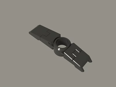 Black Mechanical Part With Circular Hole And Symmetrical Arm Structure 3d model
