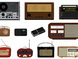 modern radio recorder electronic equipment 3d model