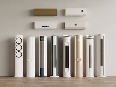 Variety Of Air Conditioners And Fans Displayed 3d model