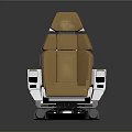 Modern Leisure Chair With Brown Cushion Backrest And White Armrests On Wheels