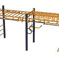 Sturdy Multi Station Outdoor Fitness Equipment With Parallel Bars Suspension Rings And Pull Up Bars
