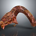 Colorful Snake Sculpture with Intricate Textured Surface Curved Body Design on Gray Background With Reflection