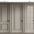 Three Different Interior Doors With Paneled And Glass Pane Designs In Light Color