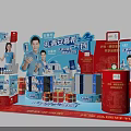 Commercial Display Equipment For Probiotic Products With Shelves And Promotion Posters
