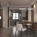 Modern Minimalist Living And Dining Room With Cozy Soft Furnishings And Bright Large Window View