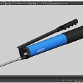 Blue Industrial Manual Tool With Black Grip Silver Metal Rod And ETE Logo