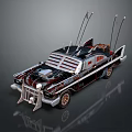 Modified Black Utility Vehicle With Multiple Antennas Unique Grille And Custom Hood
