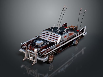 Industrial LOFT armed car homemade armed car modified car modified chariot 3d model