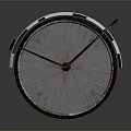 Vintage Bicycle Wheel With White Fender Black Spokes And Worn Hub In Dark Background