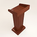 Solid Wooden Podium With Classic Design And Sturdy Base Structure 3d model
