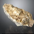 Natural Rock Specimen Featuring Rough Surface And White Brown Texture On Black